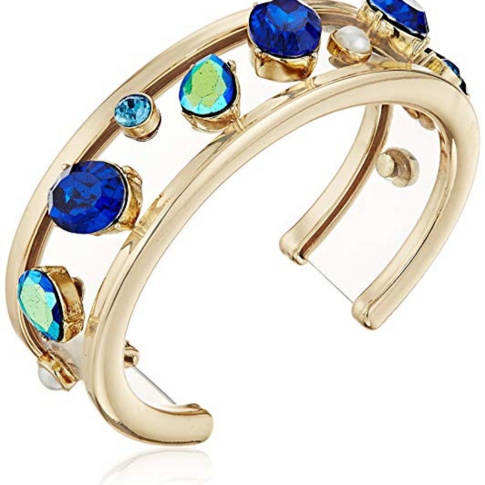 NWT Betsey Johnson multi stone cuff bracelet
